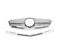 Centre Grid Car Front Bumper Racing Grill Billet Gril Tuning For Mercedes For Benz W204 C63 For AMG 2008 2009 2010 2011 Radiator Grille(Sliver)
