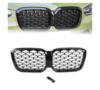 Centre Grid Car Meteor Style Front Bumper Center Kidney Grille Grill For BMW X3 X4 G01 G02 G08 2022-2023 Glossy Black Radiator Grille(Glossy Black)