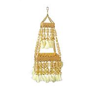 Centre Hanging Wall Roof Ceiling Hanging Jhoomar Golden Hangings Decorative Ornament Party Decorations Indian Traditional Home Décor for Wedding Festivities & Gifting (GOLDEN WITH TASSLES)