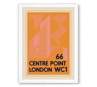 Centre Point London Retro Framed Wall Art Print A1 (84.1×59.4cm) White, Wall Decor for Living Room, Bedroom, Office & Home, Ready to Hang, Art Gift