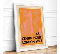 Centre Point London Retro Framed Wall Art Print A2 (59.4×42cm) White, Wall Decor for Living Room, Bedroom, Office & Home, Ready to Hang, Art Gift
