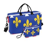 Centre Val de Loire Flag Travel Duffle Women & Makeup Pouches Set, Painting Women Weekender Travel Bags Gym Duffle Bag
