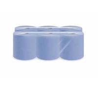 Centrefeed Blue Roll Paper Towels - 2 Ply Industrial Cleaning Roll - 6 Rolls (1 Pack) - 417 Sheets per Roll - Absorbent & Strong for Kitchen, Garage & Workplace