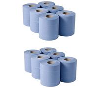 Centrefeed Blue Rolls Hand Towel Multipurpose Kitchen Towel Recycled Paper Environment Friendly Roll 2PLY Hygiene Absorbent Strong Wiping Tissue Cleaning Roll 12Pcs HTUK