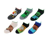 Centric Brands Minecraft Socks 6 Pairs Socks for Boys Age 6-8 Kids Gift Set