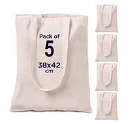 CENTRIX Natural Cotton 15 X 16 inch reusable grocery bags, 5.5 oz cotton canvas tote, eco friendly super strong washable great choice for promotion branding and gift