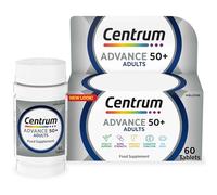 Centrum Advance 50+, Multivitamin Tablets, 24 Nutrients, 60 Count | Multivitamin and mineral tablets for adults over 50, with vitamin D, C and zinc, daily energy and immunity support