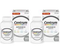 Centrum Advance Multivitamin & Mineral Supplements, 24 Essential nutrients Including Vitamin D, C, Calcium, Daily Multivitamin Tablets, 180ct (Pack of 2)