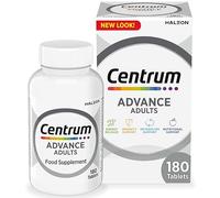 Centrum Advance Multivitamin Tablets, 24 Nutrients, 180 Count | Adult multivitamin tablets, 24 nutrients, vitamin D and C, calcium, daily supplement, men and women, gluten free