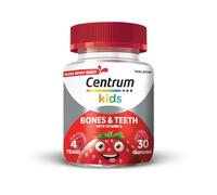 Centrum Bones & Teeth, Gummy Vitamins for Kids, Multivitamins with Mixed Berry, Natural Fruit Flavour with Key Vitamins, Includes Vitamin C and D, 30 Chewable Gummies