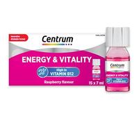Centrum Energy and Vitality Vitamin B12 Multivitamin Liquid Shot, Vegan Vitamin Supplement, 15x7ml Bottles