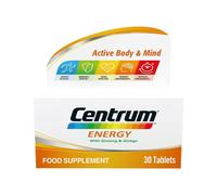 Centrum Energy Multivitamin - 25 Vitamins & Minerals with Ginseng & Ginkgo Biloba, Caffeine-Free, 30 Tablets