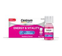 Centrum Energy and Vitality Vitamin B12 Multivitamin Liquid Shot, Vegan Vitamin Supplement, 15x7ml Bottles