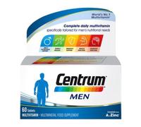 Centrum For Men Multivitamin Tablets 60's | Daily Complete Men's Health Vitamin Supplement Energy & Immunity Support