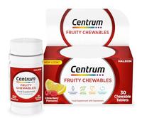 Centrum Fruity Chewables Multivitamin Tablets, chewy vitamins for adults, with 13 essential vitamins including vitamin C, D, and Zinc, 30 ct