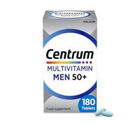Centrum Men 50+ Multivitamins & Mineral Supplements, 23 Essential nutrients Including Vitamin D, C, Zinc, Daily Multivitamin Tablets, 180 Tablets