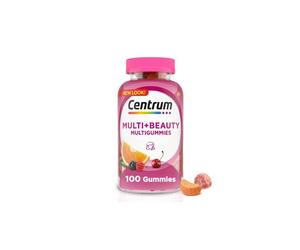 Centrum Multi Plus Beauty Women's Multivitamin Gummies, Fruit Flavors, 100 Ct