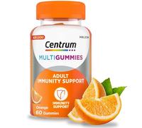 Centrum MultiGummies Immunity Support, Gummy Multivitamins for Adults, Orange Natural Fruit Flavouring, Includes Essential Nutrients Including Vitamins D, A, C & zinc, 60 ct