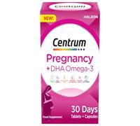 Centrum Pregnancy Vitamins for Women, Pregnancy Vitamins with DHA, Omega 3 and Folic Acid, 60 Count, 30 Day Supply