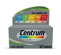 Centrum Silver 50+ with Lutein - 30 Tablets | Complete Multivitamin for Heart Health, Immunity, Vision & Bone Support (C, D, B, Zn, Mg)