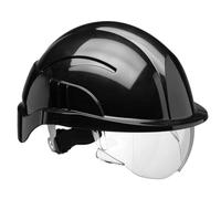 Centurion CNS10PLUSEBLA VISION PLUS SAFETY HELMET BLACK C/W INTEGRATED VISOR