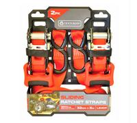 Centurion Europe Centurion Sliding Ratchet Straps - 32mm X 5M - Twin Pack 1200Kg Load Break Strength Pes Webbing