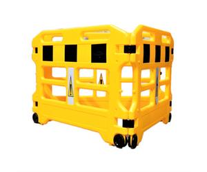 Centurion Europe Maintenance Safety Barrier 3 Panel, Expandable, Foldable, Portable Pvc Frame Yellow/black