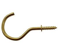 Centurion HE144P Shouldered Cup Hooks, 50mm, Brassed Pack of 4, Various