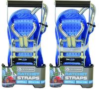 Centurion LE27P Heavy Duty Ratchet Strap 6m x 50mm - 5000kg Break Strength | Double J Hooks | EN12195-2 Compliant Tie Down Strap for Cargo, Trailers, Vans & Trucks (Pack of 2)