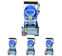 Centurion LE27P Heavy Duty Ratchet Strap 6m x 50mm - 5000kg Break Strength | Double J Hooks | EN12195-2 Compliant Tie Down Strap for Cargo, Trailers, Vans & Trucks (Pack of 4)