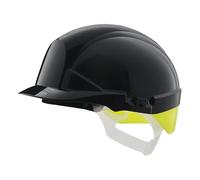Centurion Reflex Black Hard Hat - Yellow Flash At Rear - Safety Helmet for Construction & Industrial PPE.