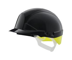 Centurion Reflex Black Hard Hat - Yellow Flash At Rear - Safety Helmet for Construction & Industrial PPE.