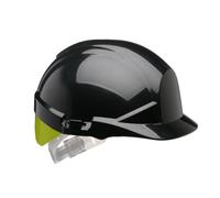 Centurion Reflex Black Hard Hat - Yellow Flash - Slip Ratchet - Vented