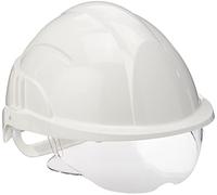Centurion Safety Helmet S10PLUSEWA Vision Plus, Non-Vented Slip Ratchet, Integrated Visor, White