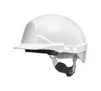 Centurion Safety Products - Reflex Safety Helmet - Full Peak Hard Hat with Flash Strip, White