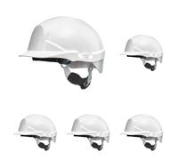 Centurion Safety Products - Reflex Safety Helmet - Full Peak Hard Hat with Flash Strip, White (Pack of 5)