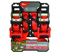 Centurion Sliding Ratchet Straps Twin Pack - 5m x 32mm | 1200kg Lashing Capacity | Adjustable Sliding Ratchet | EN12195-2 Compliant Tie Down for Trailers, Vans & Cargo