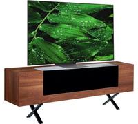 Centurion Supports Adonis Walnut With Black Contrast Beam-Thru Remote Friendly Door 26"-55" Flat Screen Tv Cabinet