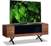 Centurion Supports ADONIS Walnut with Black Contrast Beam-Thru Remote Friendly Door 26"-55” Flat Screen TV Cabinet