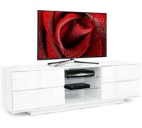 Centurion Supports Avitus Premium High Gloss White with 4-White Drawers and 3-Shelf 32"-65" LED/OLED/LCD TV Cabinet