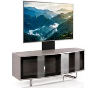 Centurion Supports Caru Black Greige Beam-Thru Remote Friendly D Shape Design 32"-65" Led/oled/lcd Tv Cabinet With Mounting Arm