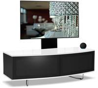 Centurion Supports Caru Black White Beam-Thru Remote Friendly Super-Contemporary D Shaped For 32"-65" Tv Cabinet With Mounting Arm