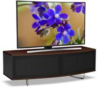 Centurion Supports Caru Gloss Black And Walnut Beam-Thru Remote Friendly Contemporary "d" Shape Design Up To 65" Tv Cabinet