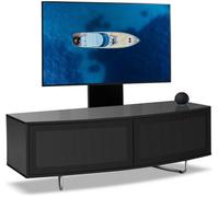 Centurion Supports Caru Gloss Black Beam-Thru Remote Friendly D-Shape 32"-65" Led/oled/lcd Tv Cabinet With Mounting Arm