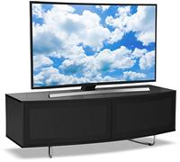 Centurion Supports Caru Gloss Black Beam-Thru Remote Friendly Super-Contemporary "D" Shape Design 32"-65" LED/OLED/LCD TV Cabinet