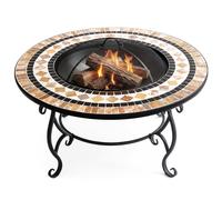 Centurion Supports Fireology BELUGA Opulent Garden and Patio Round Heater, Fire Pit, Brazier, Coffee Table, Barbecue and Ice Bucket - Marble Finish