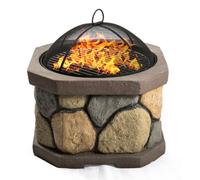 Centurion Supports Fireology Bogota Bold Garden Fire Pit Brazier And Barbecue With Eco-Stone Finish
