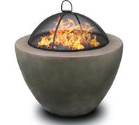 Centurion Supports Fireology Diablo Dark Grey Contemporary Garden Fire Pit Brazier And Barbecue Fully Assembled