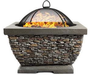 Centurion Supports Fireology Tonteria Prestigious Garden Fire Pit Brazier And Barbecue With Eco-Stone Finish