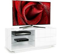 Centurion Supports Gallus Gloss White TV Stand with 2 Drawers and 3-Shelves Modern Entertainment Unit for TVs up to 55 Inch - FULLY ASSEMBLED